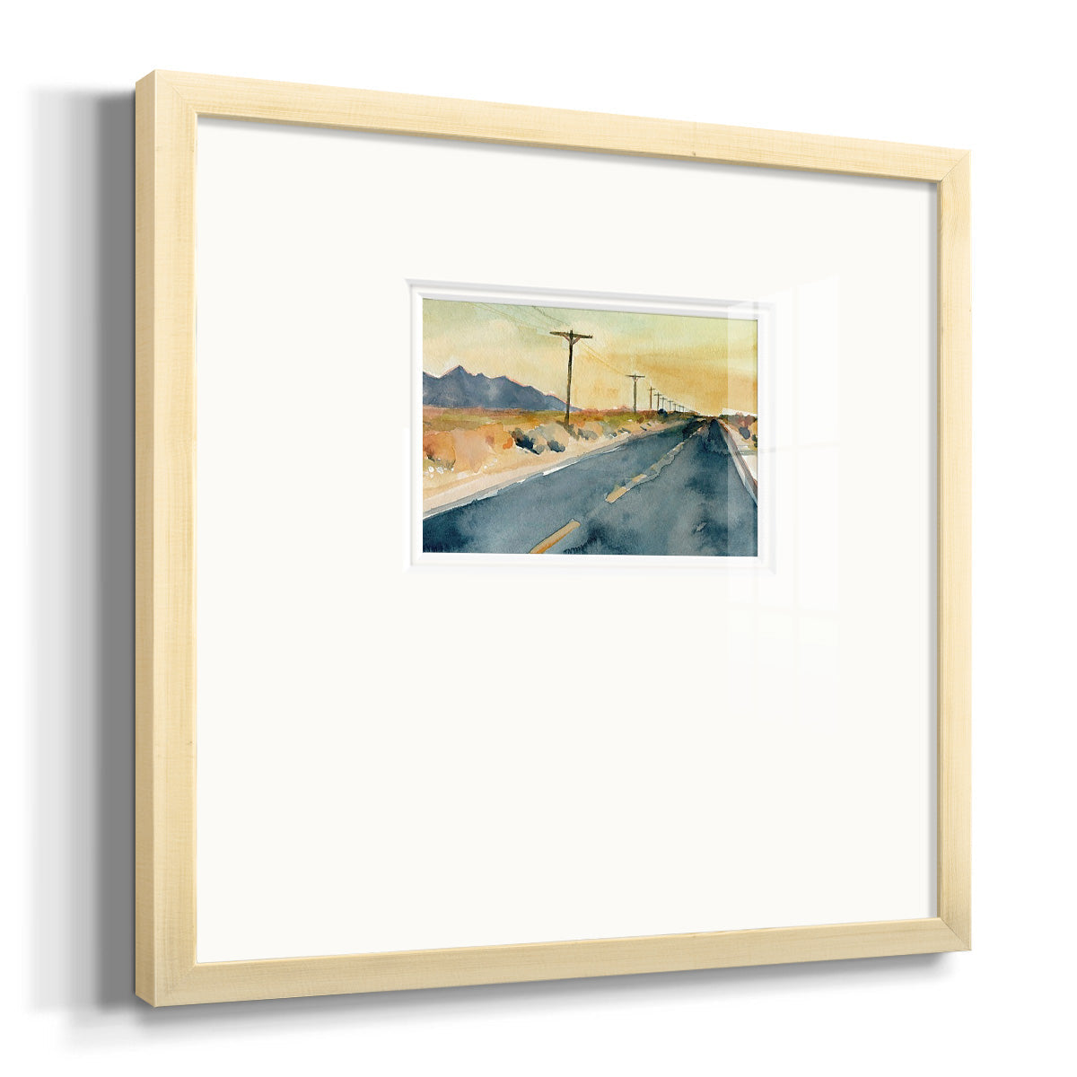 Deserted Highway II Premium Framed Print Double Matboard