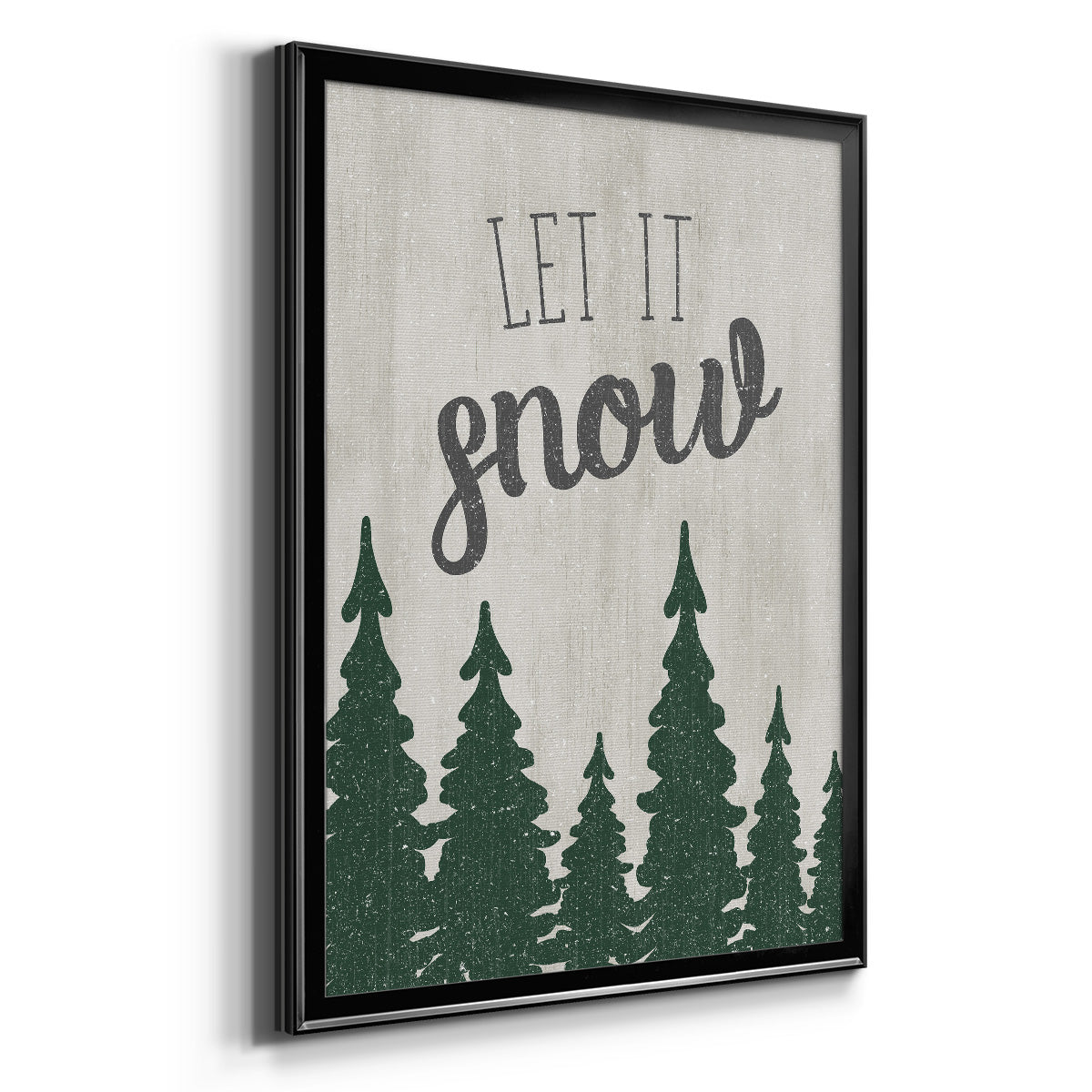 Let It Snow Forest - Modern Framed Canvas Print