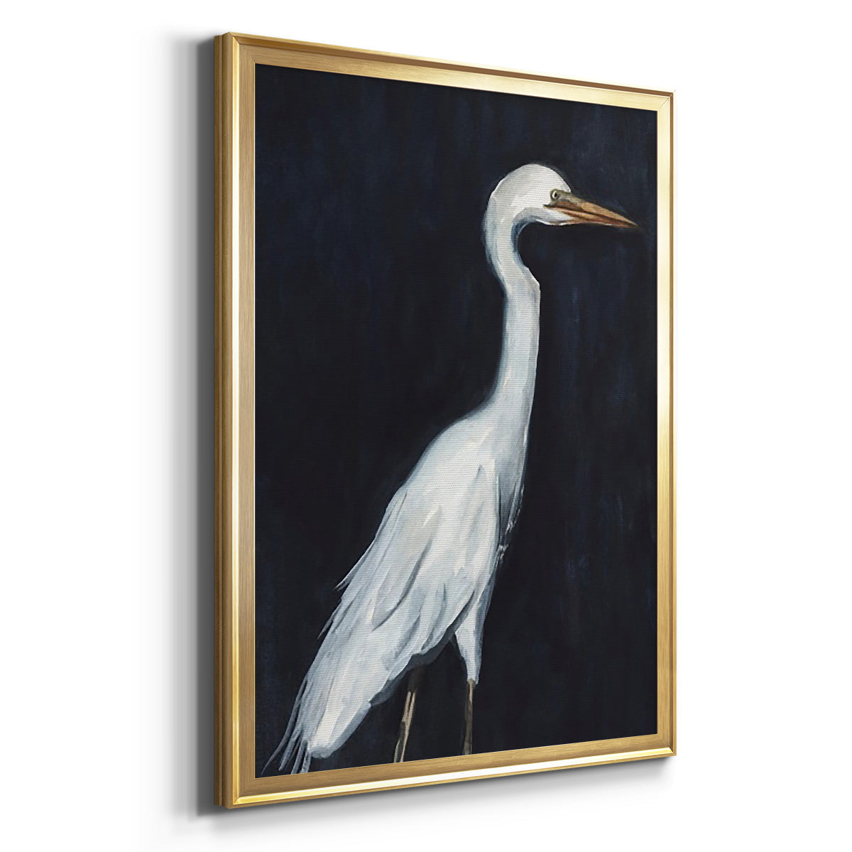 Calm Great Egret II - Modern Framed Canvas Print