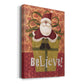 Santa on Gift Premium Gallery Wrapped Canvas - Ready to Hang