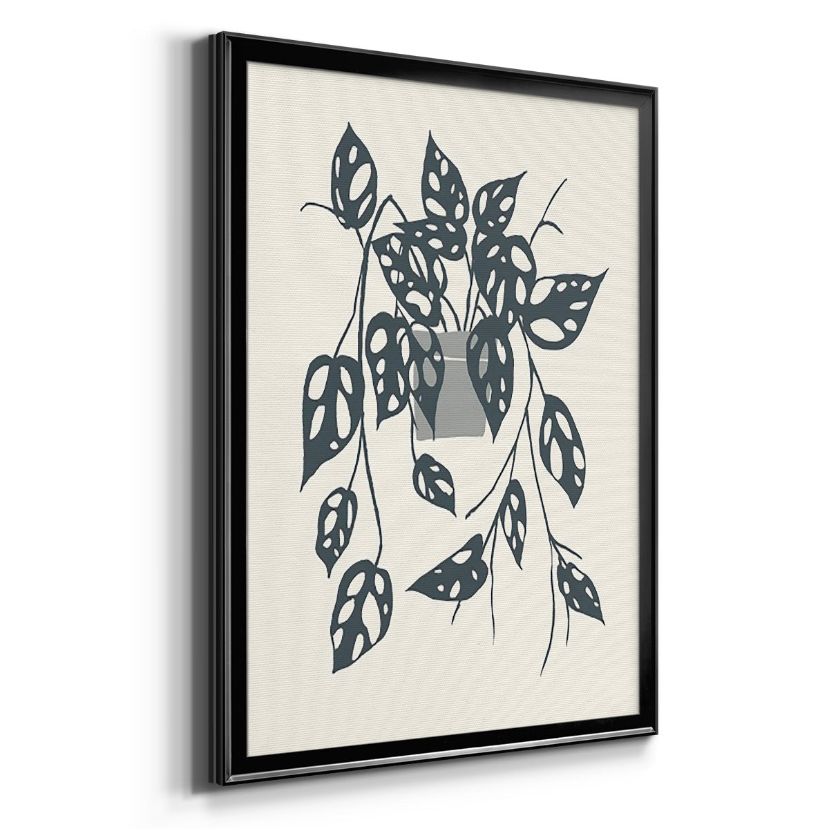 Growing Leaves V - Modern Framed Canvas Print