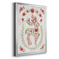 Christmas Folk Reindeer - Modern Framed Canvas Print