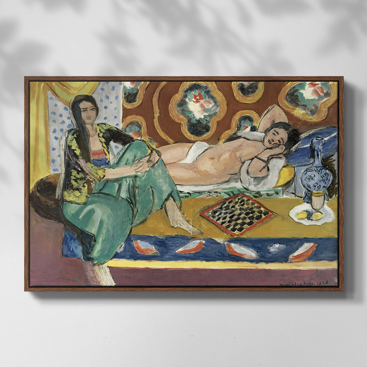 Odalisques Playing Checkers (Odalisques jouant aux dames), 1928 - Floater Framed Canvas Print