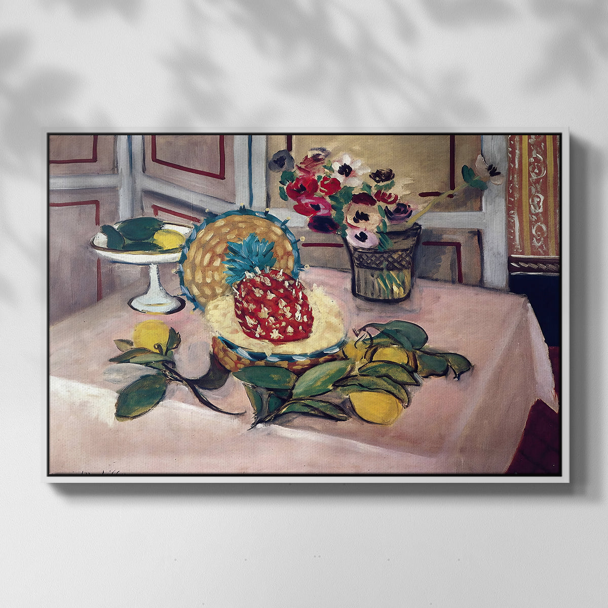Still Life with Pineapple and Lemons, 1925 - Floater Framed Canvas Print