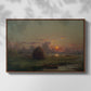 Haystack at Sunset, 1880 - Floater Framed Canvas Print