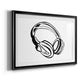 Headphones Sketch Premium Framed Print - Ready to Hang