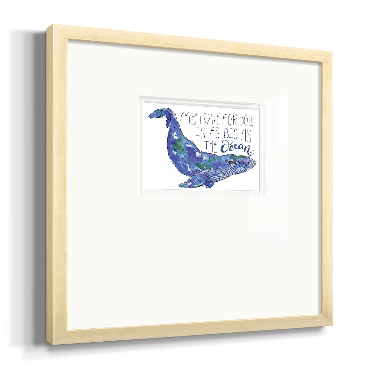 Whale Love II Premium Framed Print Double Matboard