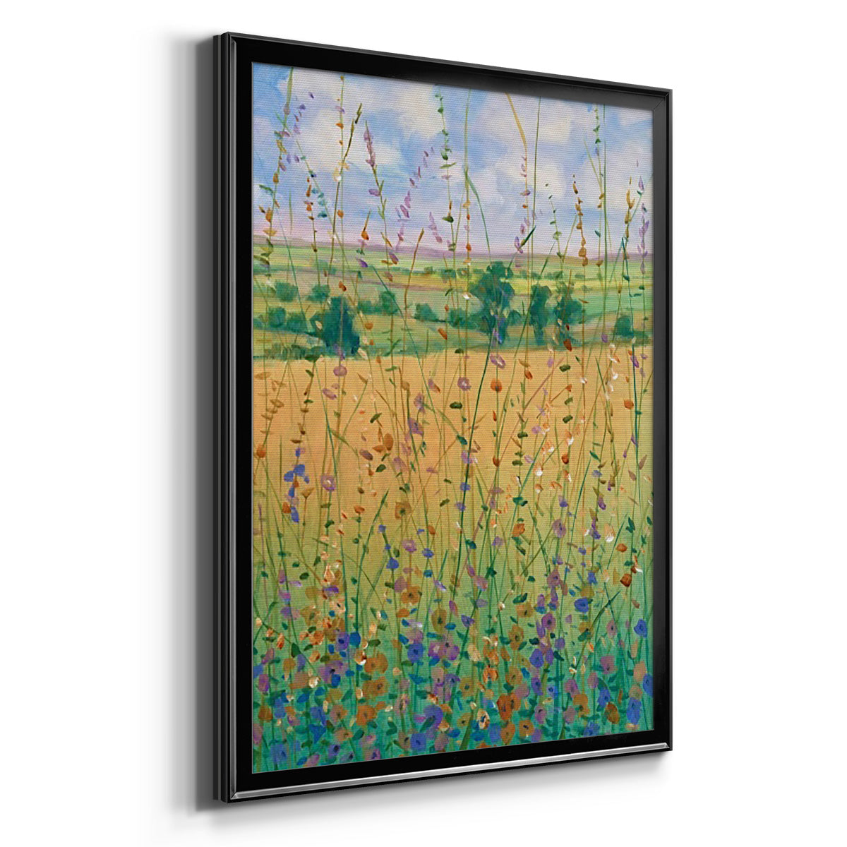 Wildflower Path II - Modern Framed Canvas Print