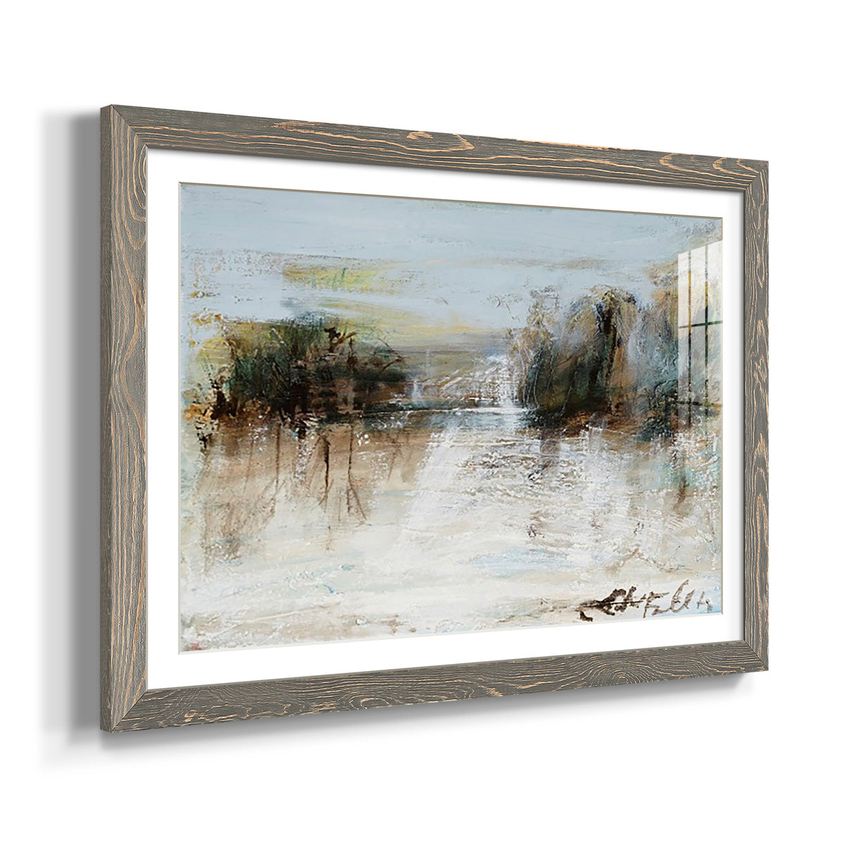 Wintery Horizon I - Barnwood Framed Art Print