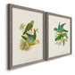Lime & Cerulean Parrots I - Barnwood Framed Canvas Set