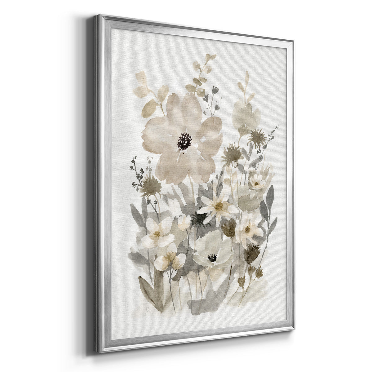 Neutral Nature I - Modern Framed Canvas Print