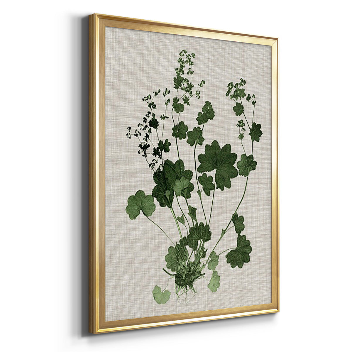 Forest Foliage on Linen III - Modern Framed Canvas Print