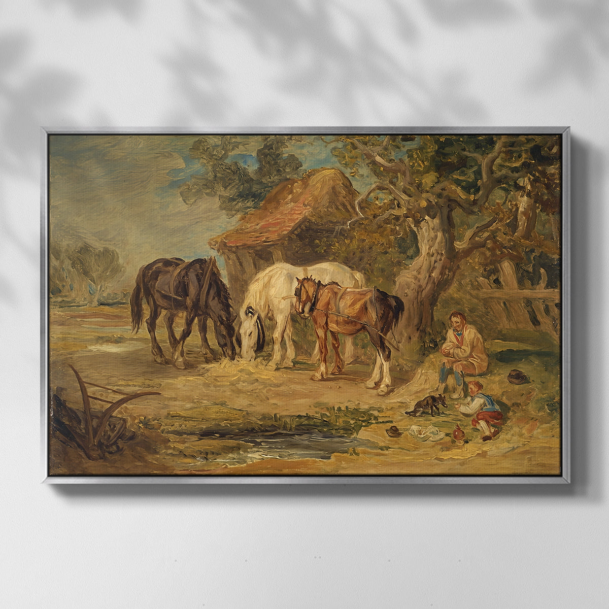 The Midday Meal, 1835 - Floater Framed Canvas Print