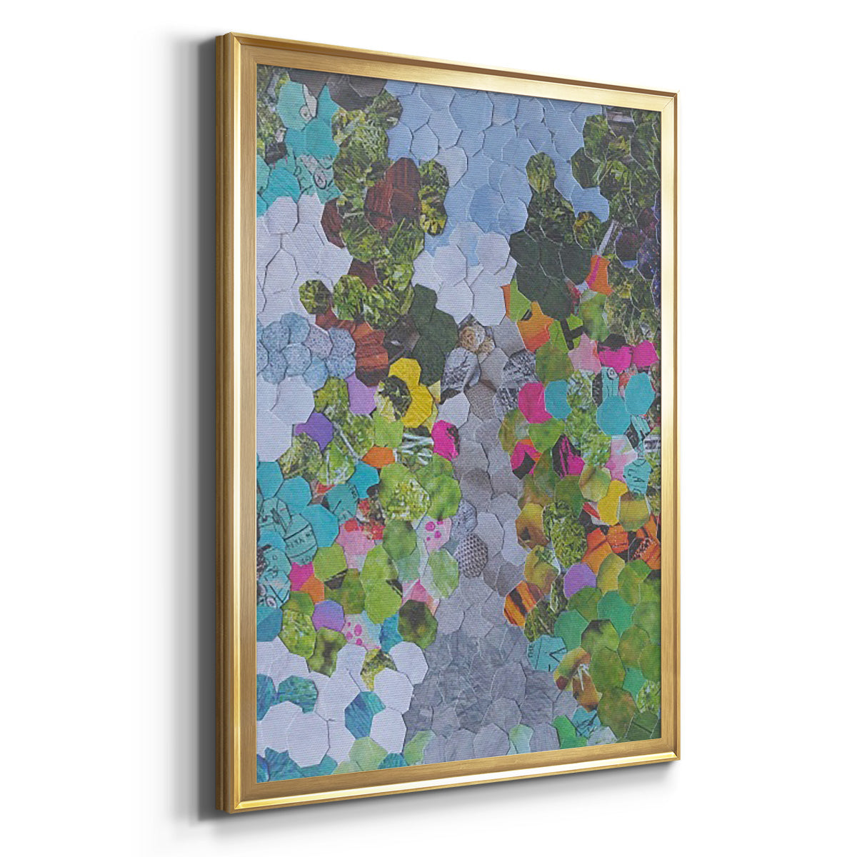 Magenta Garden - Modern Framed Canvas Print