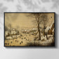 Winter Landscape with Skaters and Bird Trap, 1565 - Floater Framed Canvas Print