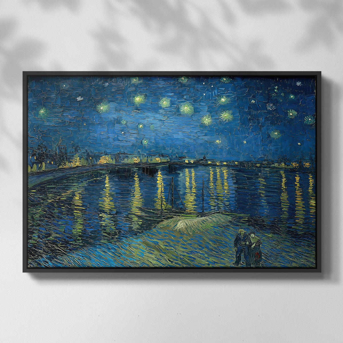 Starry Night Over the Rhône, 1888 - Floater Framed Canvas Print