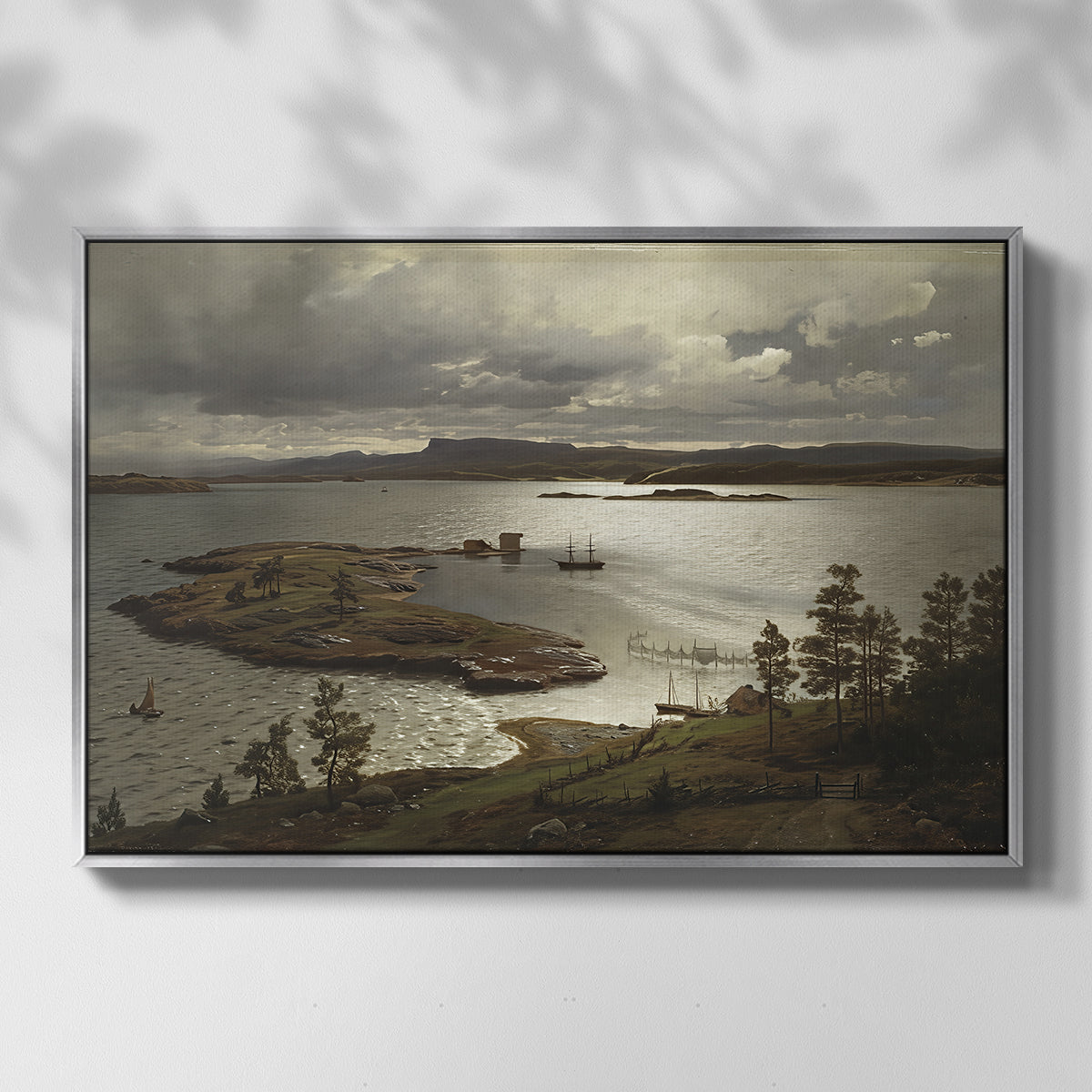 The Fjord at Sandviken (Sandviksfjorden), 1879 - Floater Framed Canvas Print