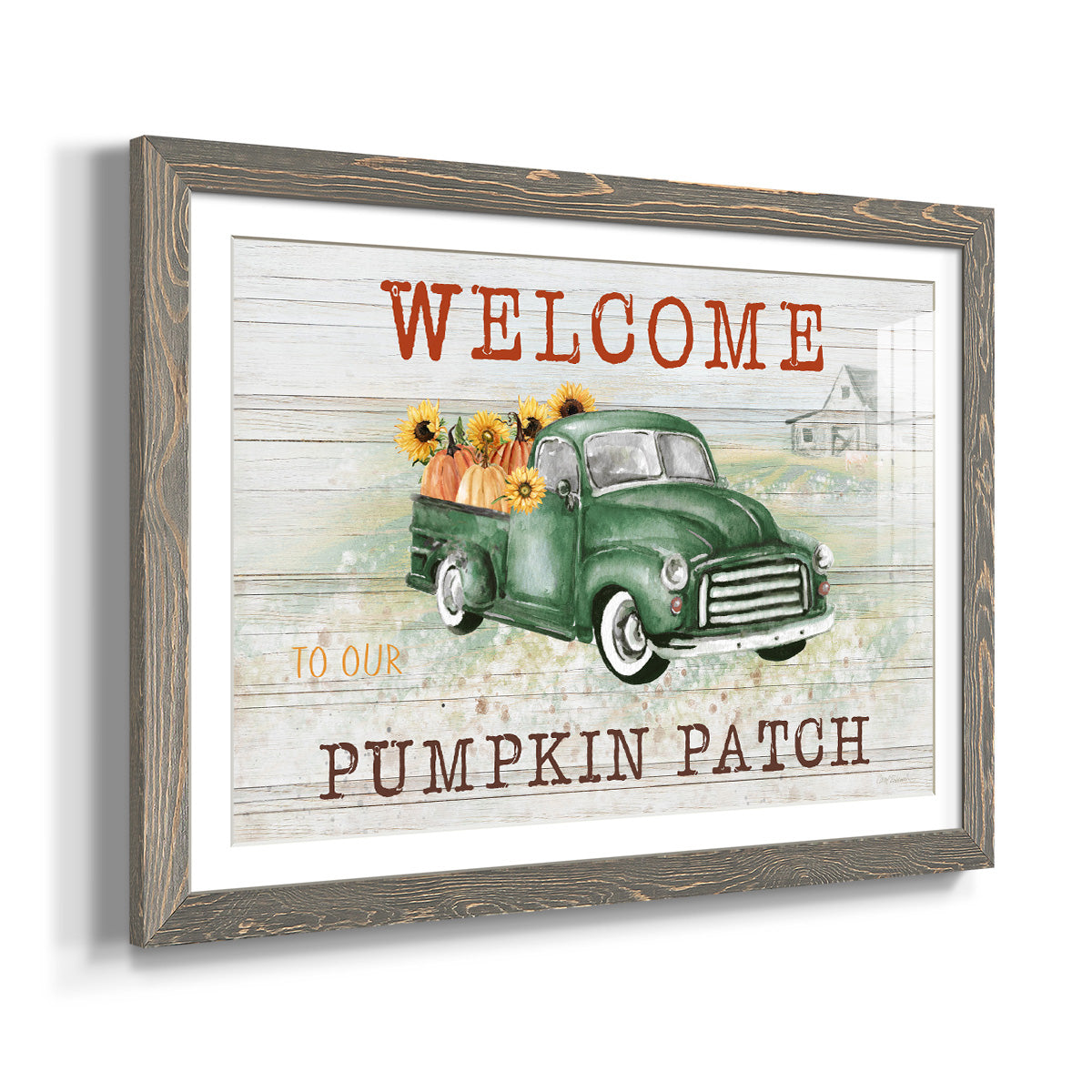 Pumpkin Patch - Barnwood Framed Art Print