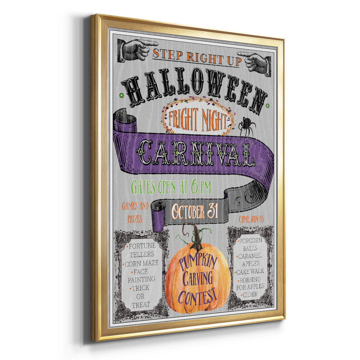 Carnival Sign - Modern Framed Canvas Print