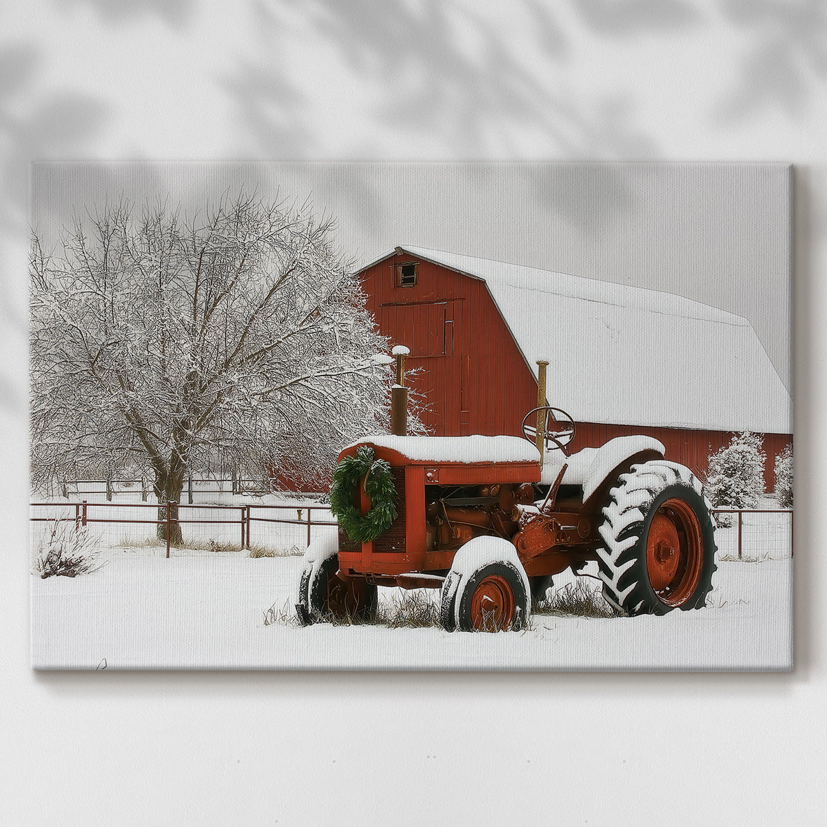 Silver Evergreen Hearth - Canvas Art Print