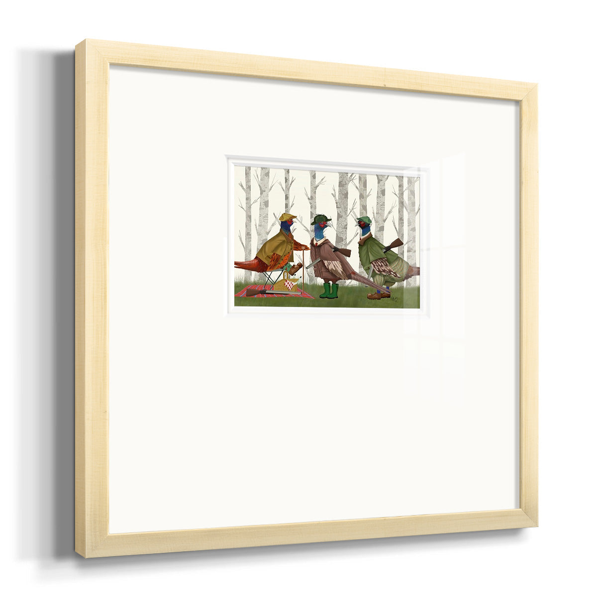 Pheasant Shooting Party Group 1 Premium Framed Print Double Matboard