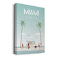 Illustrated Miami Beach I Premium Gallery Wrapped Canvas - Ready to Hang