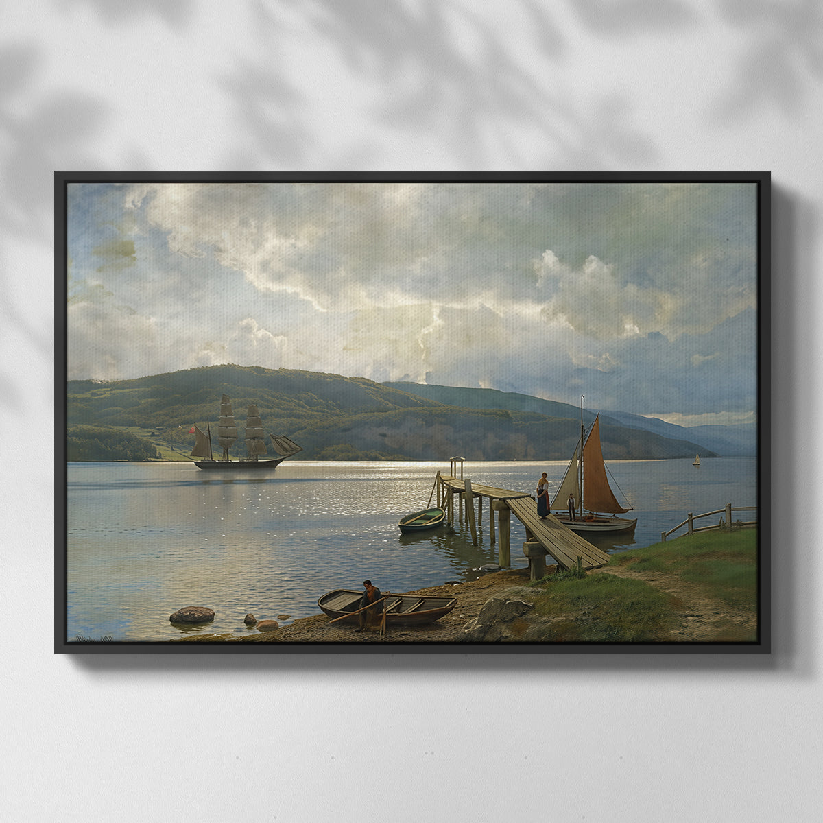 The Jetty at Feste near Moss, 1898 - Floater Framed Canvas Print