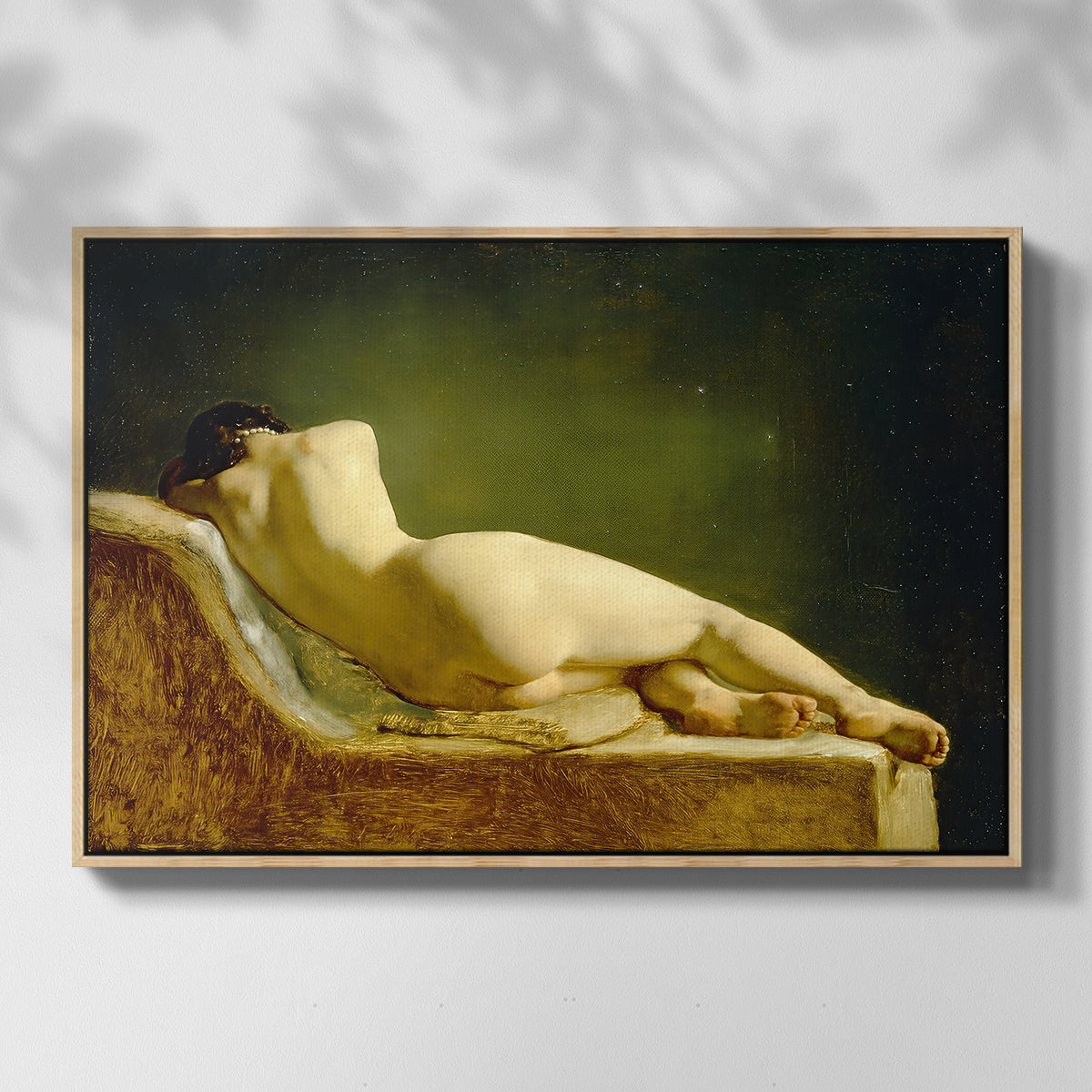 Reclining Nude (Liggende model), 1833 - Floater Framed Canvas Print