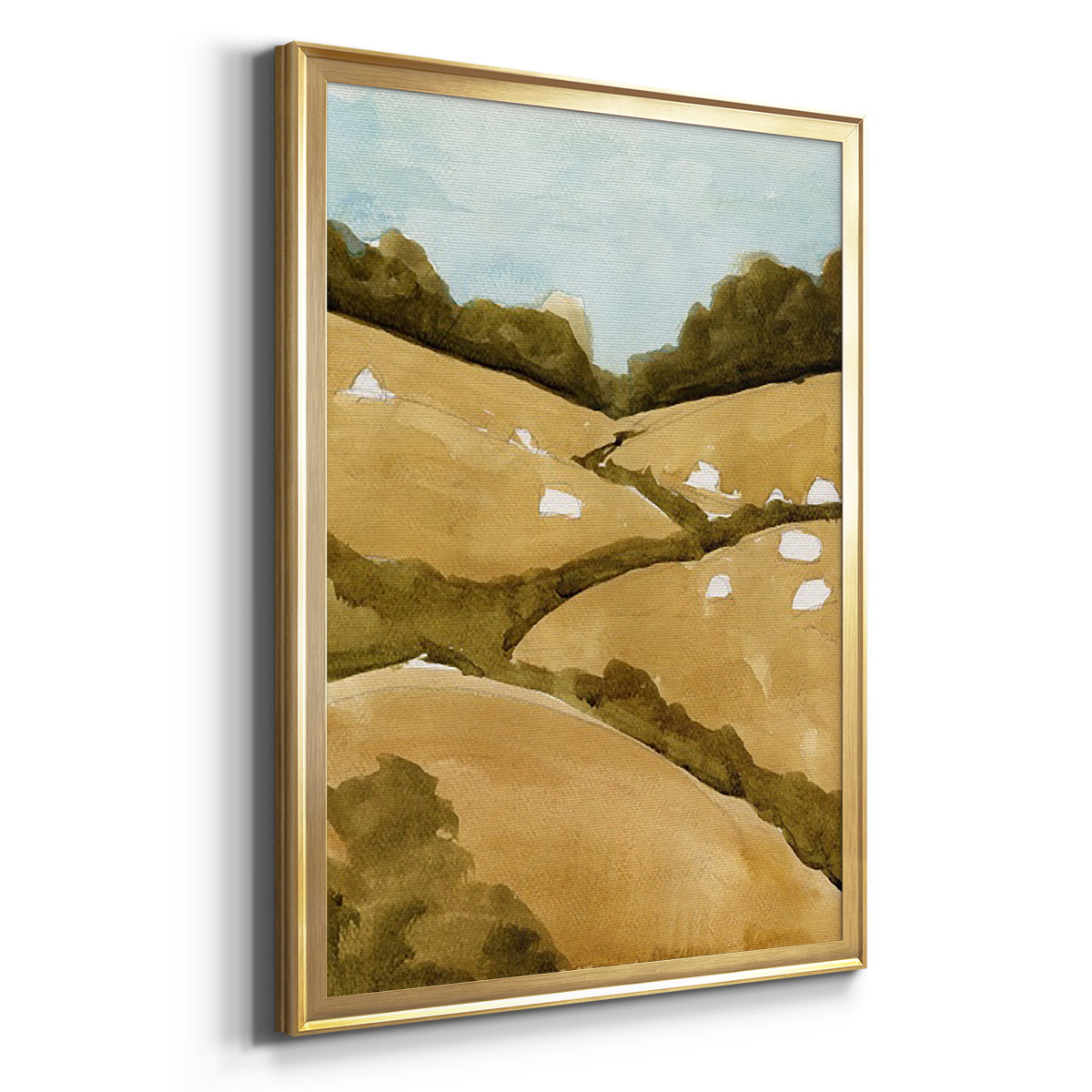 Scattered Sheep I - Modern Framed Canvas Print