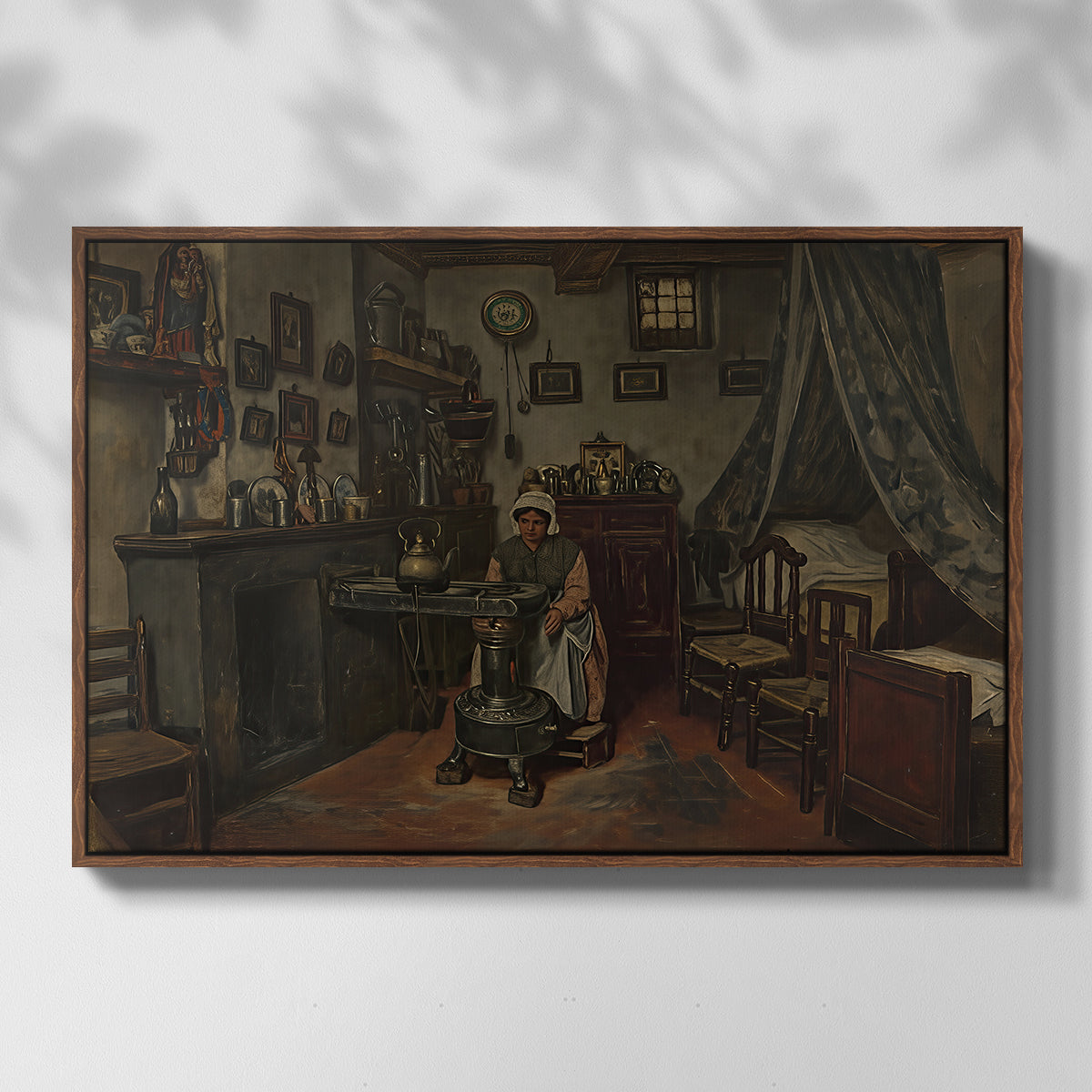 Interior, c. 1865-1870 - Floater Framed Canvas Print