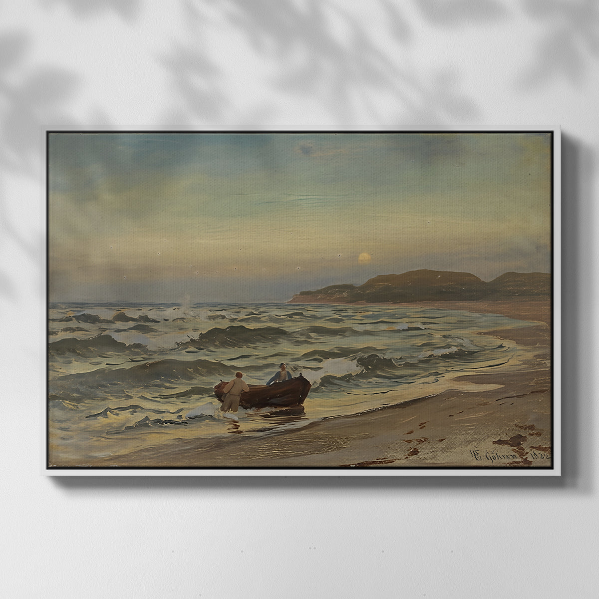 Storm at Rügen, 1882 - Floater Framed Canvas Print