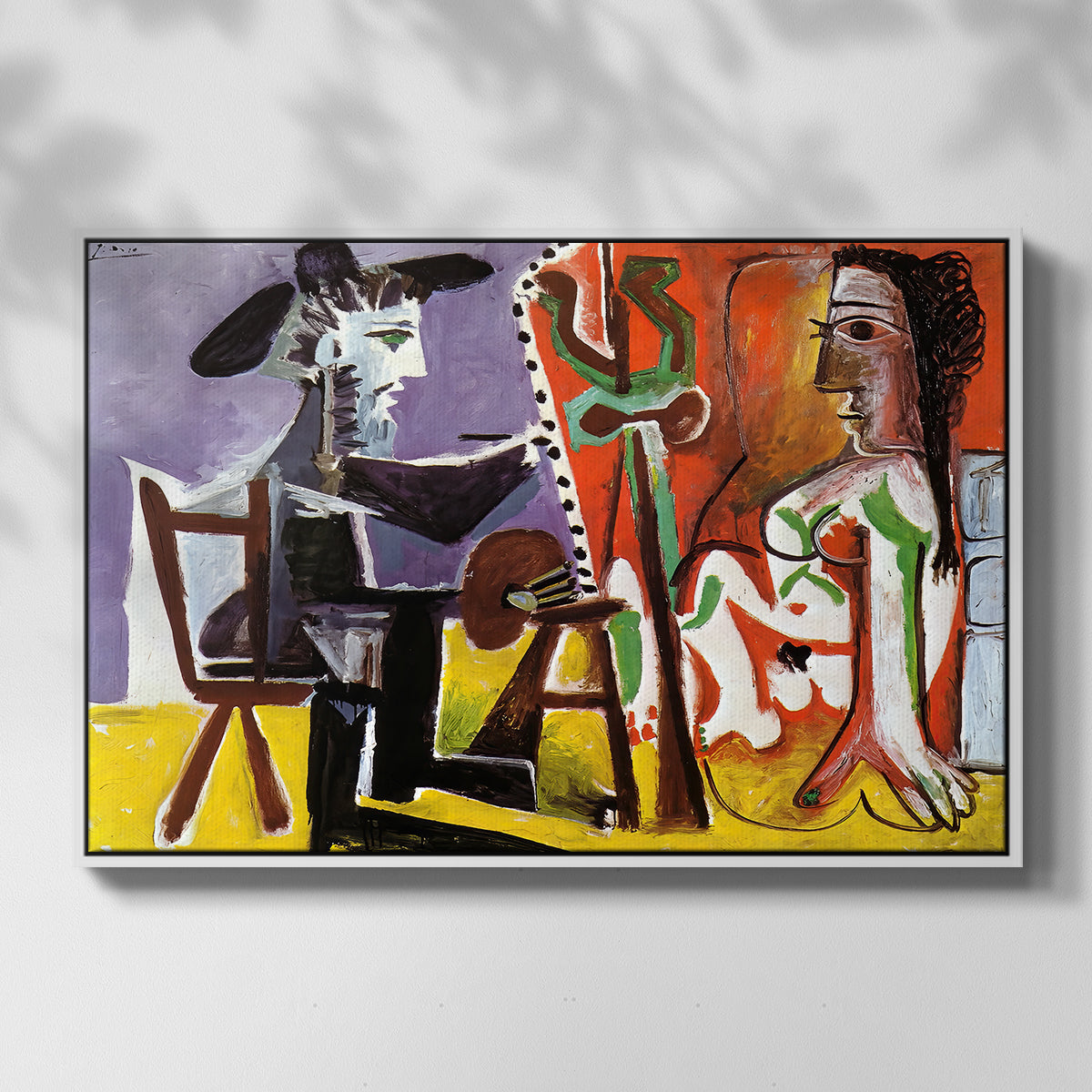 The Painter and His Model, 1963 - Floater Framed Canvas Print