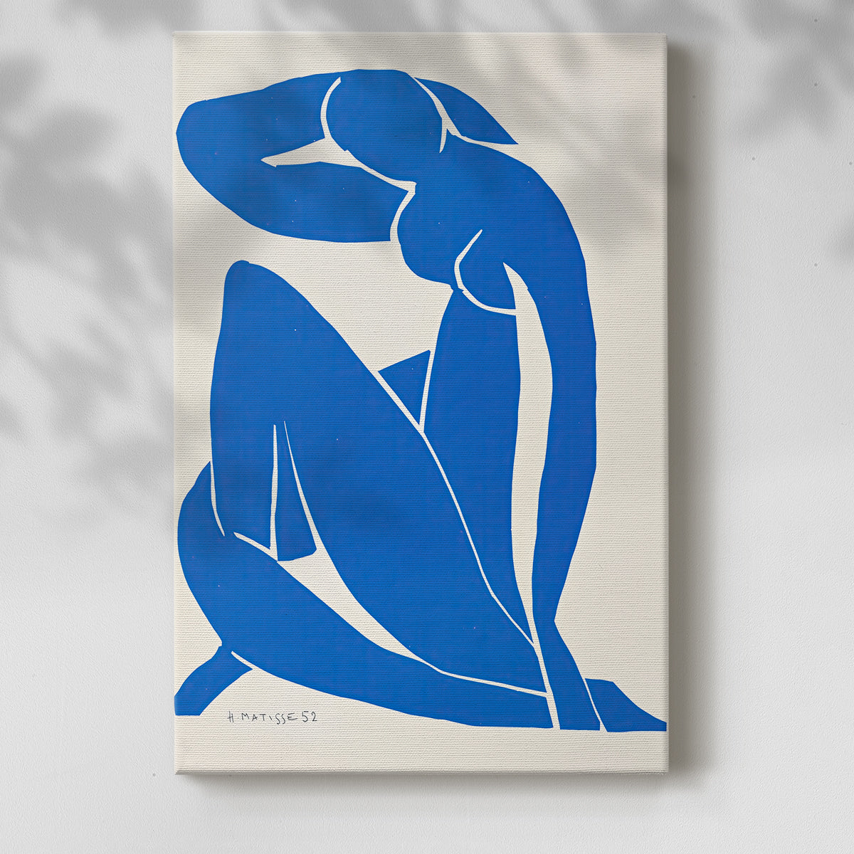 Canvas art print of a stylized composition with bold shapes and minimal detail with a soft shadow on a white background.