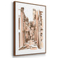 Blush Architecture Study IV - Framed Premium Gallery Wrapped Canvas L Frame 3 Piece Set - Ready to Hang