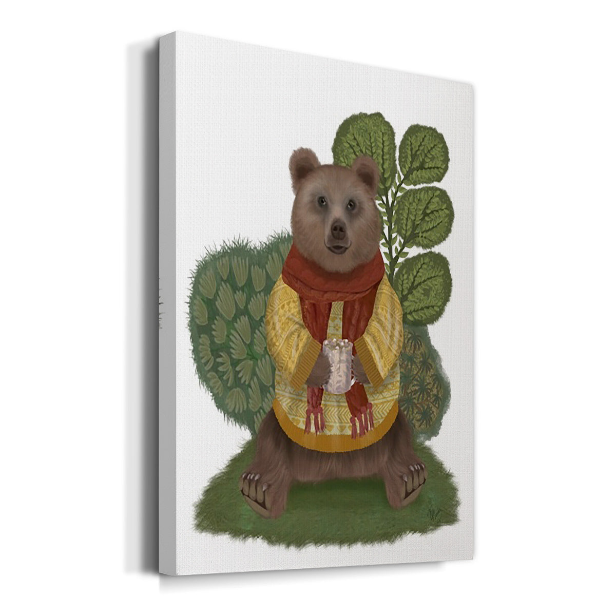 Hot Chocolate Bear - Canvas Art Print