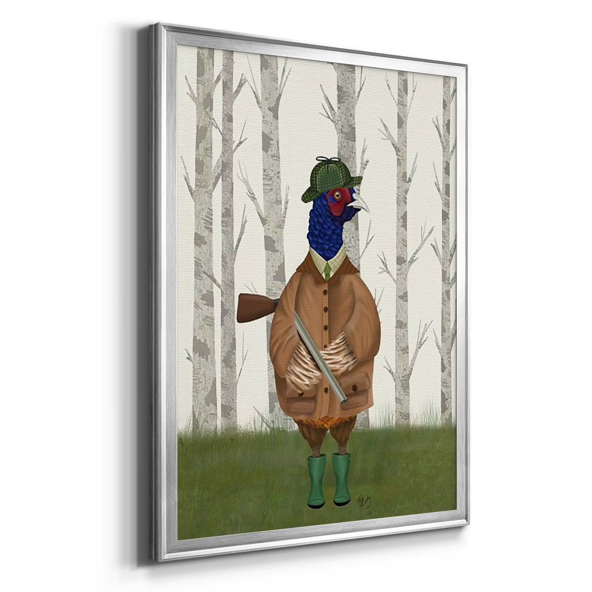 Pheasant Shooting Party 3 - Modern Framed Canvas Print