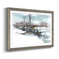 Winter Stream Watercolor II - Barnwood Framed Art Print