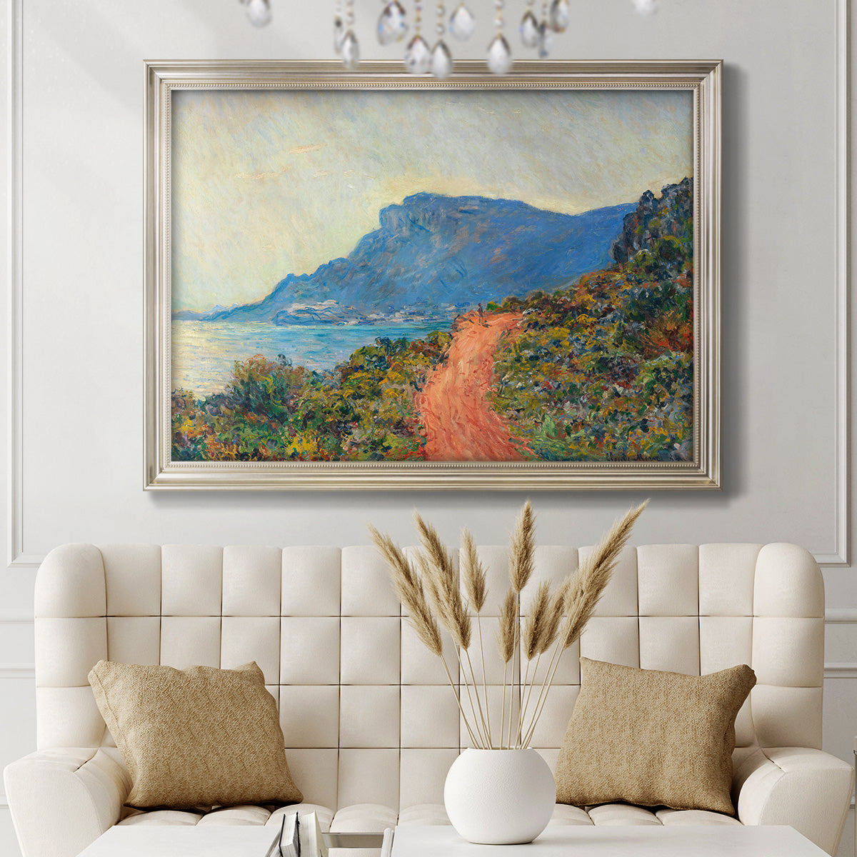 Affiche La Corniche près de Monaco Peinture - Ornate Framed Canvas Print