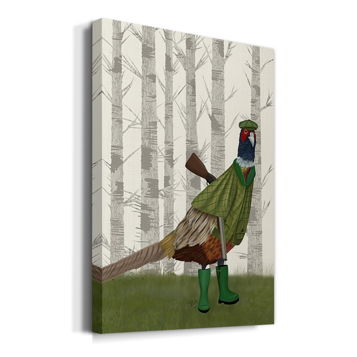 Pheasant Shooting Party 2 Premium Gallery Wrapped Canvas - Ready to Hang