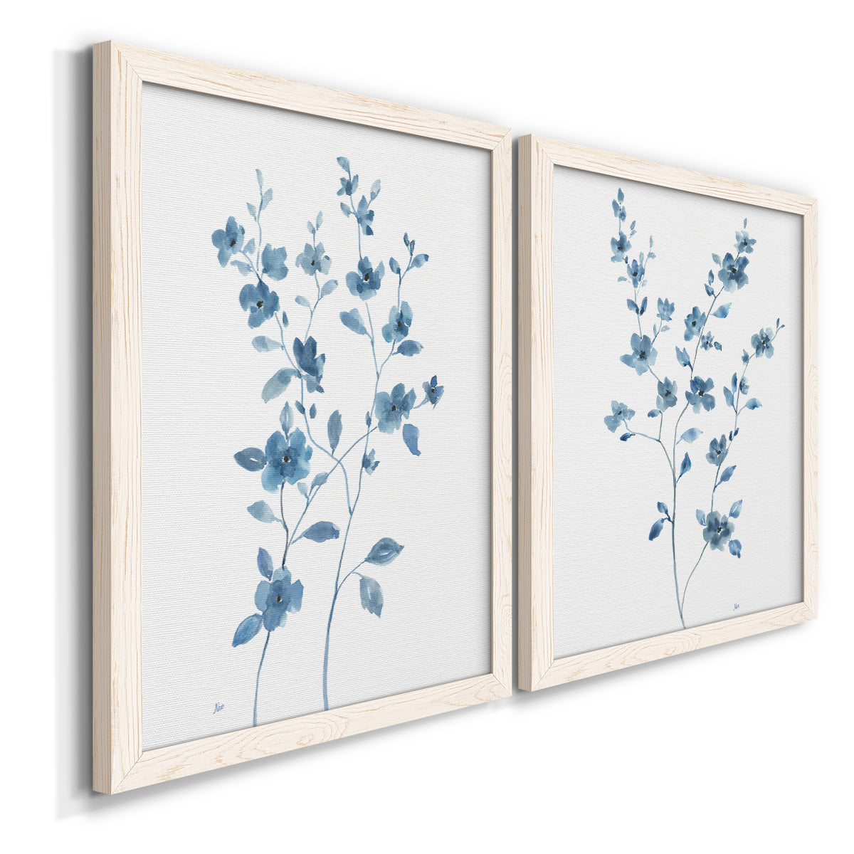 Blue Blossom I - Premium Framed Canvas 2 Piece Set - Ready to Hang