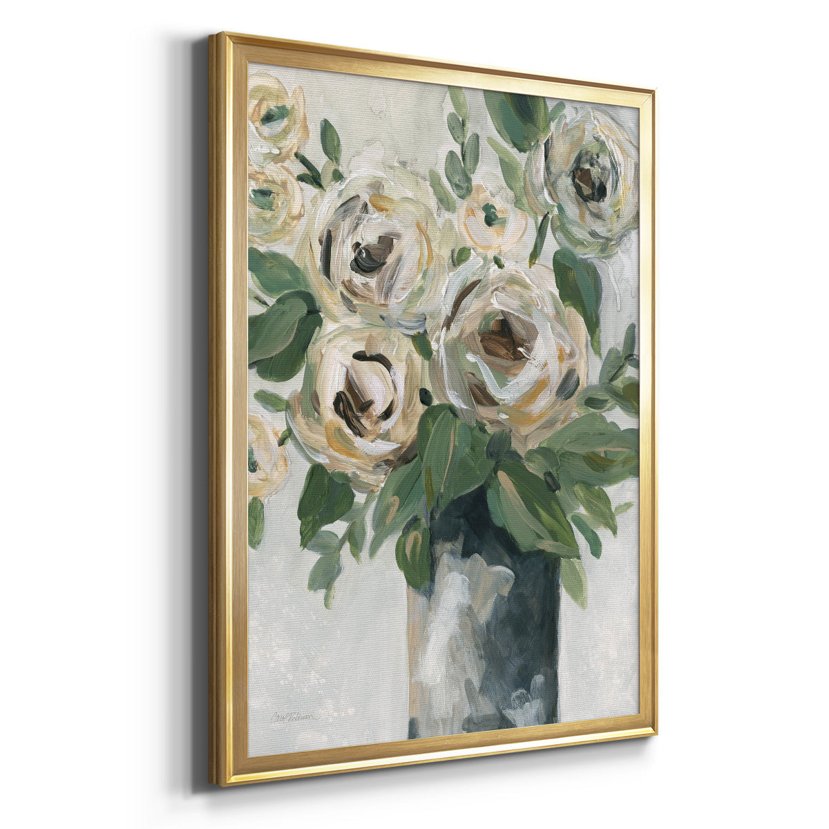 Floral Depth - Modern Framed Canvas Print