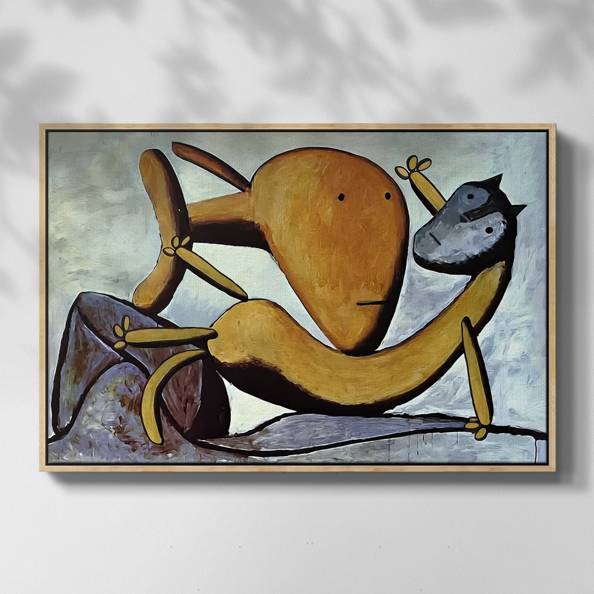 Cat and Big Fish, c. 1931 - Floater Framed Canvas Print