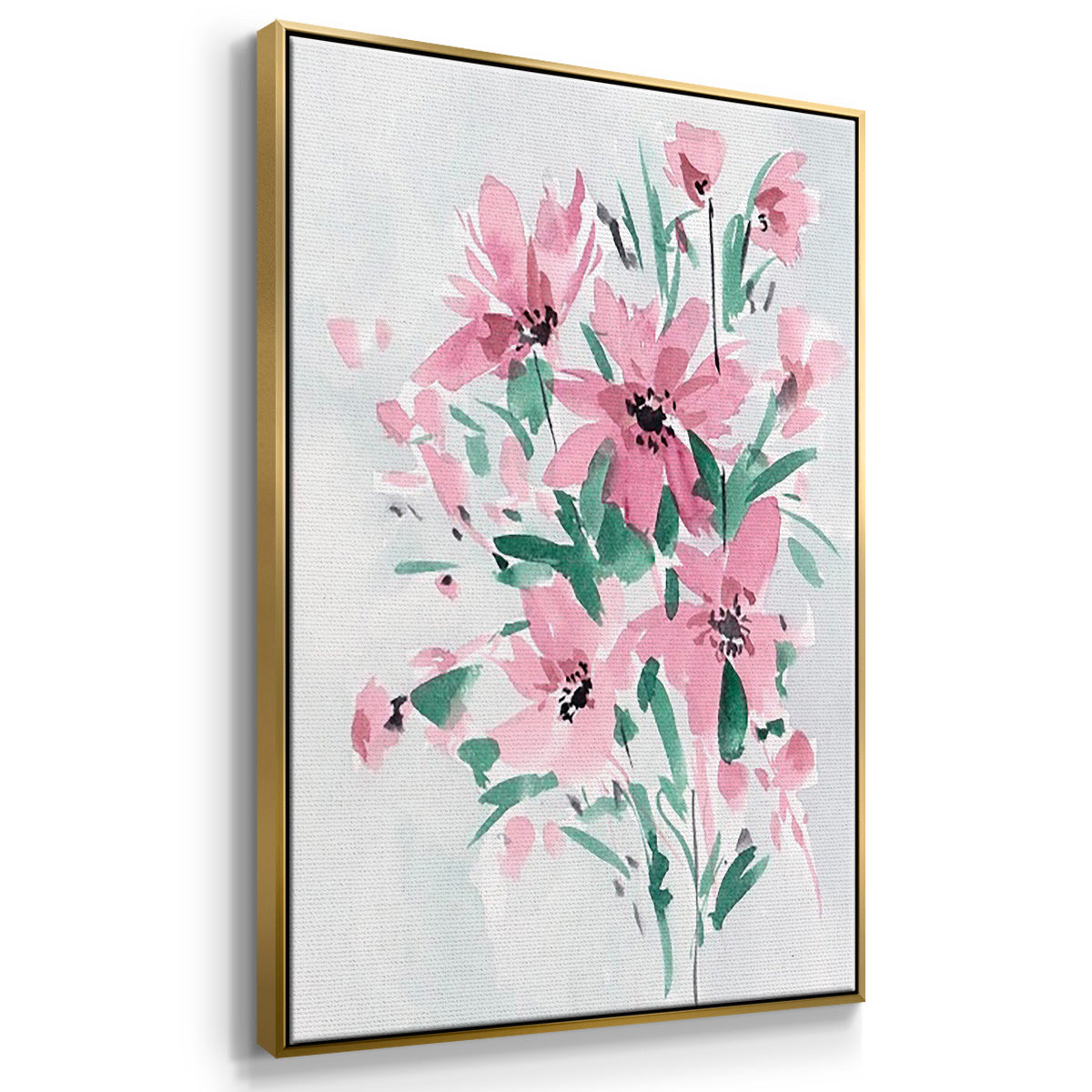 Posy Blooms I - Framed Premium Gallery Wrapped Canvas L Frame 3 Piece Set - Ready to Hang