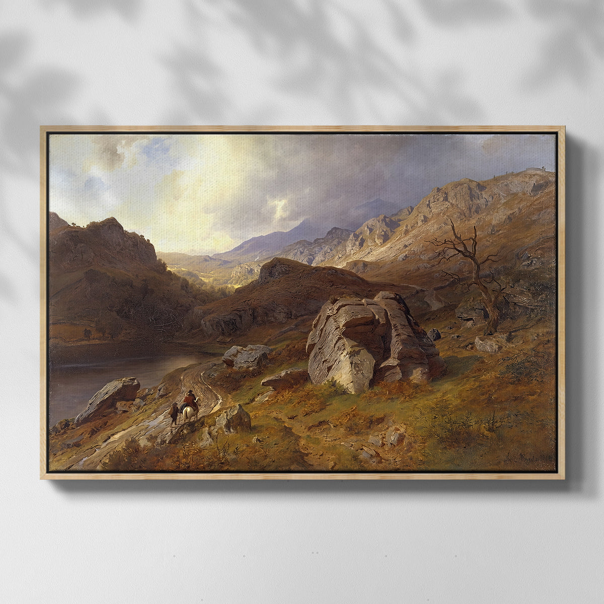 Lledr Valley in Wales, 1864 - Floater Framed Canvas Print