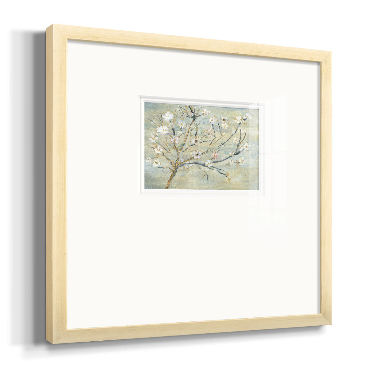 Blossoms & Spring Rain Premium Framed Print Double Matboard