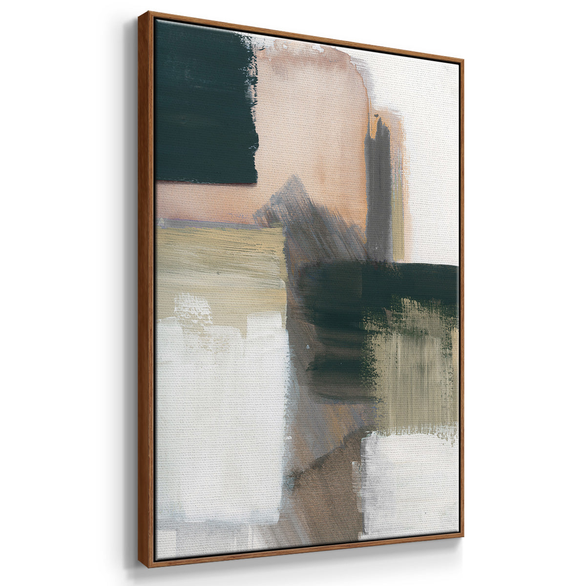 Marble Block Symmetry I - Framed Premium Gallery Wrapped Canvas L Frame 3 Piece Set - Ready to Hang