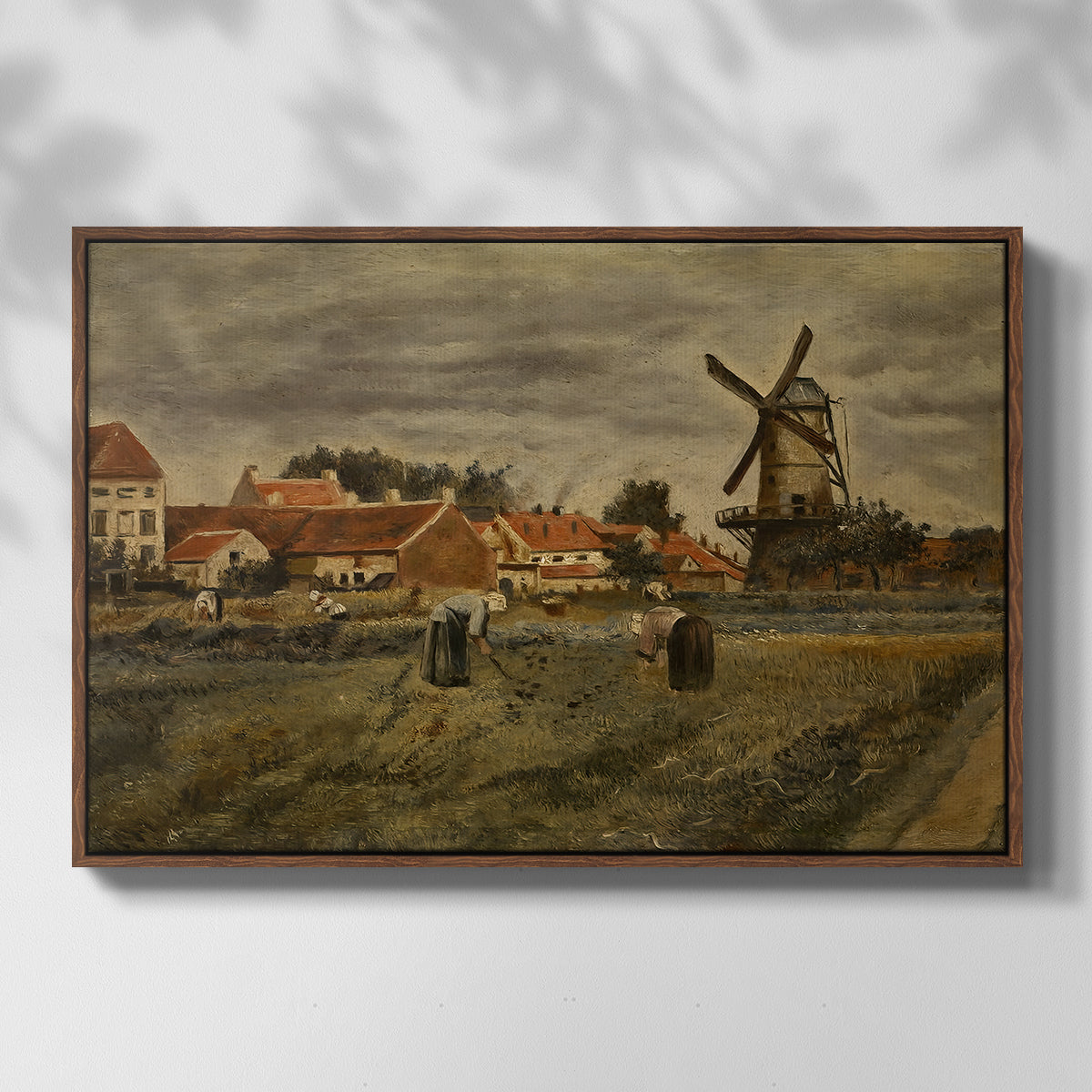 The Potato Harvest, c. 1875 - Floater Framed Canvas Print