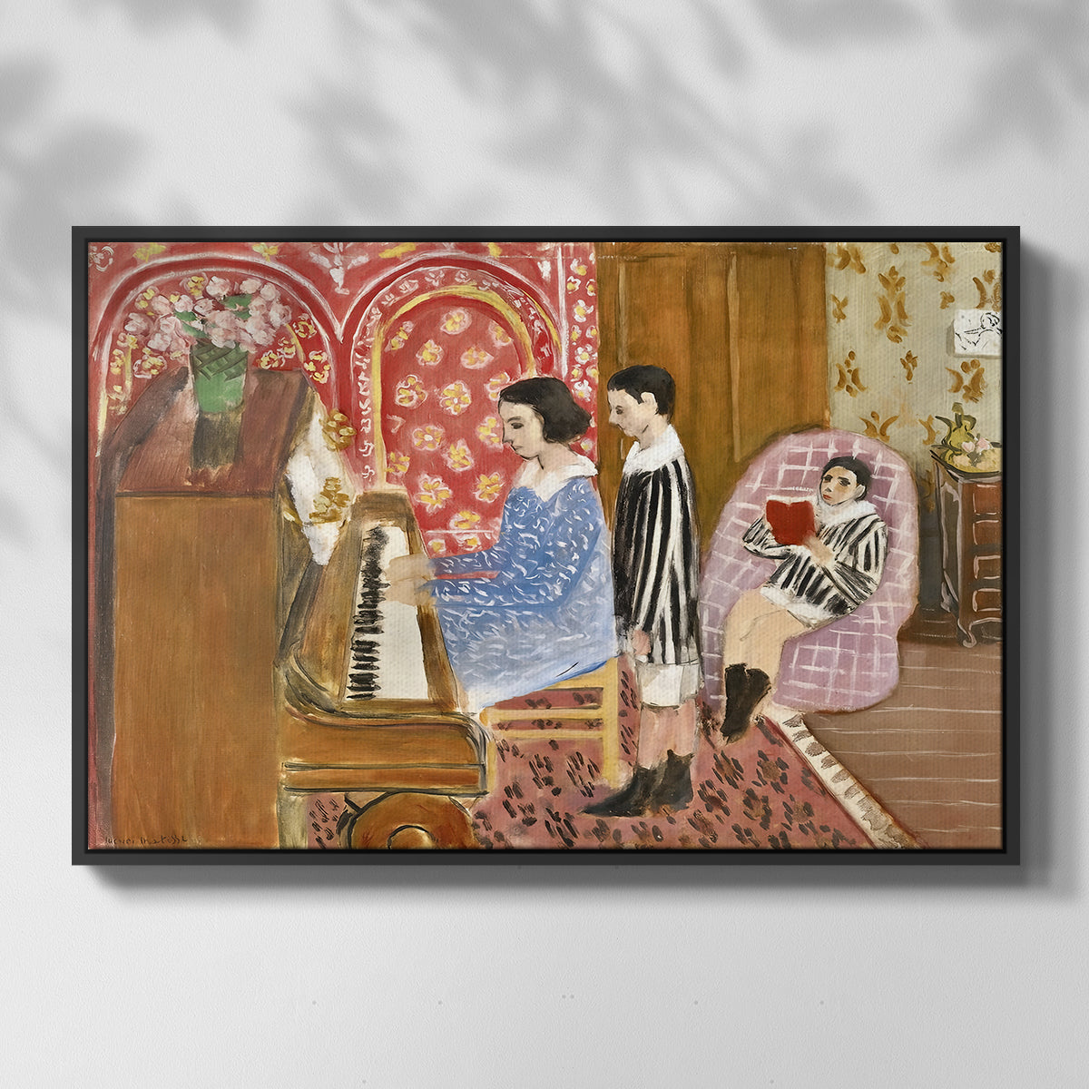 The Piano Lesson, 1923 - Floater Framed Canvas Print