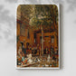 Canvas art print of a sunlit interior courtyard with arches and decorative elements with a soft shadow on a white background.