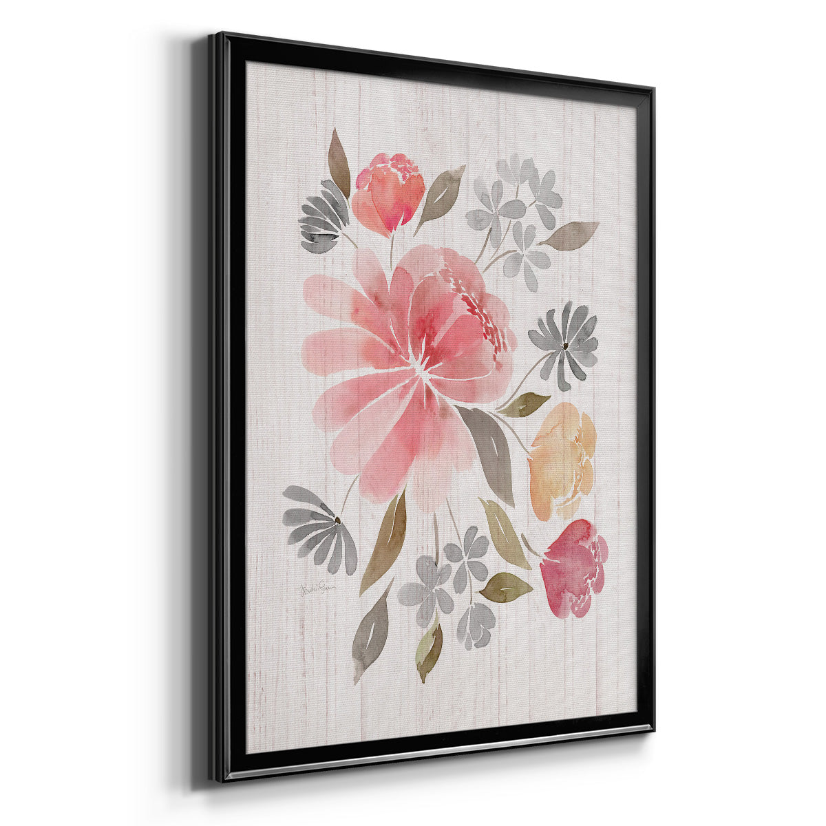 Loose Peonies I - Modern Framed Canvas Print